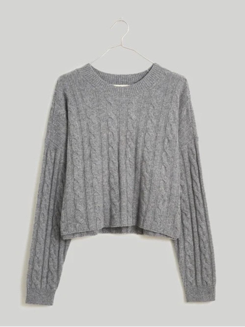 Madewell (Re)sourced Cashmere Cable Knit Crop Sweater